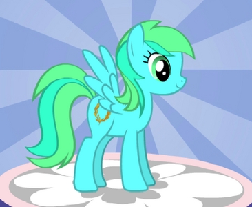Name: Aura Vision
Mane&Tail: Light neon green, and light neon blue
Eyes: Soft neon green
Coat: Light neon blue
Cutie Mark: The greek crest thing like the one part of rd's dress that she aws wearing
Personality: Competitive, fearless, generous, loyal, responsible, and intelligent.
Works: Keeper of the Hypogriffs
Fears: That her name is tru about about an old legend, and she would be afraid of what it would end out like.
Facts: Her best friend is a hypogriff. Ever since the met, she has been searching for more hypogriffs in the sky or high lands because they are starting to become extinct. Also, there is an old legend about her name...