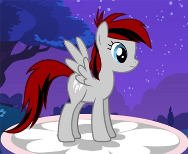 Name: Silverwind
Cutie Mark: 3 Tornadoes
Personality: Intelligent, focused, alert, loyal
Group: The Mechanic (Engineer)
Backstory: Before "Fallout" happened, she made weapons for display at her place, or made armor for the royal guards or any other pony who asked. Later in life, she received a letter from the P.O.M asking her to send some weapons and armor for them. She made what was on the list, and a couple weeks later, two pony soldiers came to pick them up. The weapons and armor they used came to excellent use in wars, resulting in them winning a lot, thanks to Silverwind.
After Fallout: Since everything was gone, no places to go, she rebuilt Cloudsdale and Canterlot on the same mountain Canterlot was on, so that pegasi, unicorns, and earth ponies could see more of each other, naming the place CanterClouds.
Odd Fact: Creates her armory and weapons unsually slightly faster than others
Picture: