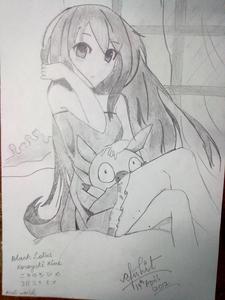 i love long hair.. full of volume. like himeji from baka to test or of black lotus from accel world.
Here is a image of kuroyuki hime from the anime accel world that i sketched and i love such hair.