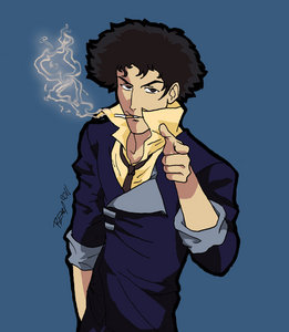  I would go as Spike Spiegel - My hair is crazy enough and long enough that I would be able to pull off his hairstyle - with lots of hair wax. XD. Also, I suit wearing a suit - so that would work for me. Oh and he smokes, like me, so I'd be right at início there. I also wouldn't mind going as a Shinigami - I just need the right Zanpakuto and to choose a character that I look reasonably like - I would probably go for Hisagi because he is about my height and he has similar hair to mine, as long as I cut it. Lol.