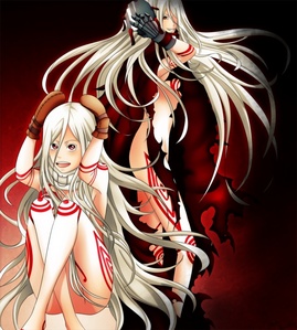  Shiro from Deadman Wonderland. She has another personality entitled "The Wretched Egg" that enjoys killing.