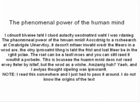  Thought this was awesome !!! I read it perfectly ! My mind has been blown XD