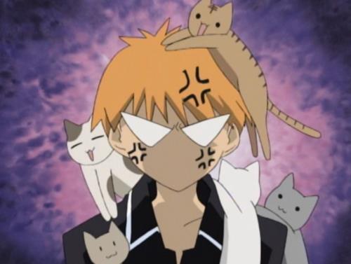  I would say Kyo Sohma from "Fruits Basket" always has this amer expression, but he really isn't a jerk XD