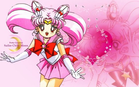  Sailor chibi Moon has rosa, -de-rosa hair!~ X3