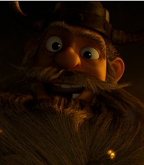 Hi so I havn't watched the full movie in a while so I don't remember when he appears but this is Ack . So jsut a random background viking