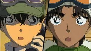 I think is Shinichi. Because in one of the episode, Heiji was solving a case but his deduction was wrong. And Heiji always could soving a case with Conan/Shinichi.

But I like Heiji more than Shinichi..