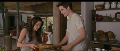  my baby(as Edward) por the stove cooking eggs for Bella,in a deleted scene from BD part 1<3