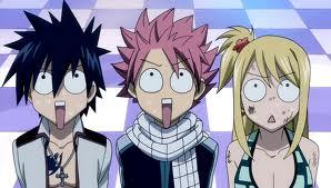 My fav characters are Natsu,Lucy and Gray