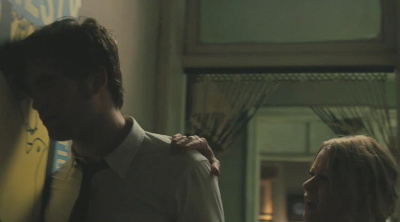  my Robert leaning against a dinding in Remember Me and looking sexy doing it<3