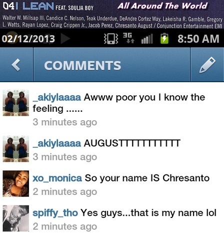  Why is there a debate about this??? His REAL name has been released on the All Around The World Album along with the other boys, His name is Chresanto August. Proof of this can be found on the screencap below. Back in febuary 12, 2013 on IG somebody asked roc himself was chresanto his real name and he confirmed it. Isn't that nice of him. So آپ so called Roc royal wifeys who claim that trey young his real name then آپ need to CHECK yourself. It's a really beautiful and unique name. I never heard of it before.