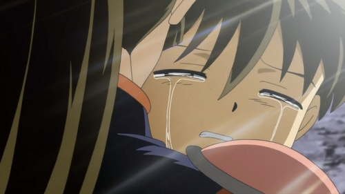 Kohaku crying in inuyasha the final act happy to be alive and being reunited with his sister!! :D