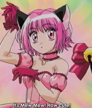 Let's see...well Mew Ichigo-chan in Tokyo Mew Mew has pink hair!