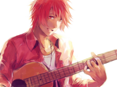 Ittoki and his guitar :3