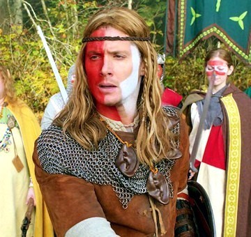  Jensen in a scene from "LARP And The Real Girl", dressed up as one of the game players