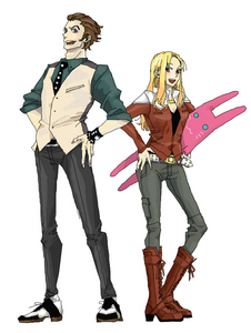  Isaac and Miria from Baccano cosplaying as Kotetsu and Barnaby from Tiger and Bunny. x3