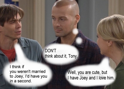  From Melissa & Joey. Matthew as Tony Longo talking to Joey's wife, Melissa. I made it up. :D