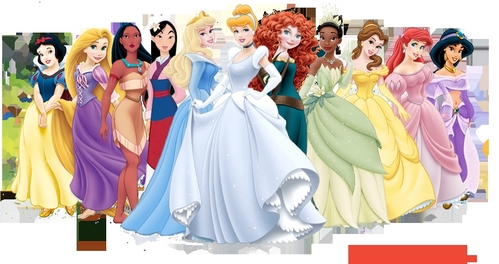  1. Ariel 2. Tiana 3. Belle 4. Rapunzel 5. Mulan 6. Cinderella 7. Pocahontas 8. jasmijn 9. Merida 10. Snow White 11. Aurora