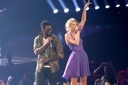  here is Taylor rápido, swift and usher performing live together:)