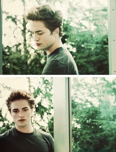  my baby as Edward Cullen in Twilight.This is the first scene where we see Edward.In the 上, ページのトップへ picture he is just approaching the cafeteria door and in the bottom picture he's opening the door about to walk through the door<3