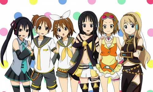  K-ON characters cosplaying as Vocaloid. x3
