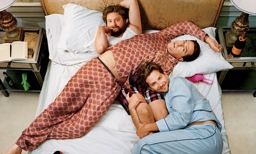  3 actors with pillows
