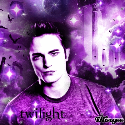  my baby as Edward Cullen in purple lighting<3