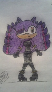  Name: Esther. Species(just in case): Hedgehog. Personality: confident, athletic, mature, sometimes emo. Pose: idk. Surprise me. Background: ?... A big Wand of rosa feuer behind her? Age: 21 years. (ask me anything if Du want to know Mehr about her)