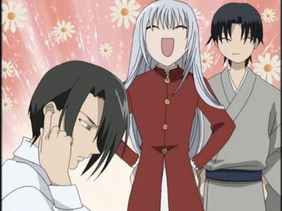  Hehehe, these guys here.. On the right: Ayame and Shigure Sohma I'm not so sure if Hatori is a pervert.. But who cares XD Oh, and look to this pic: http://fc05.deviantart.net/fs44/i/2009/061/b/5/FURUBA_Hatori_Shigure_Ayame_by_Lionei.jpg It's genius!!