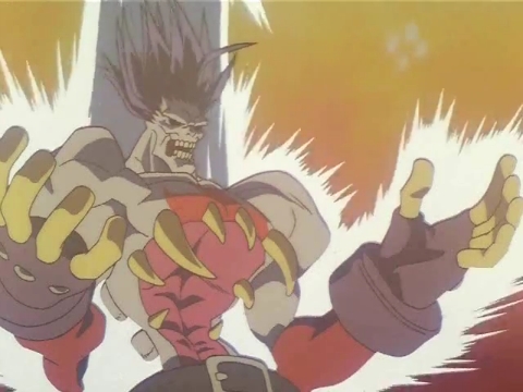  Lord Rapter's rib cage forms a jaw with teeth. From Darkstalkers Night Warriors anime.