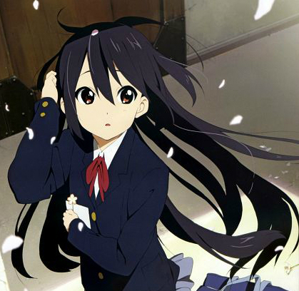  Azusa from K-On is the 아니메 character (that I actually KNOW of) that I'm most physically similar to. The only differences are that my bangs are side-parted, and I don't usually wear pigtails. (And my black hair doesn't have a purple tint.) My hair is 더 많이 like a female version of Izaya's.
