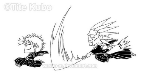  Ichigo being a pussy and running away from Kenpachi... I guess Ichigo just isn't enough of a badass! (This picture is just LOL)