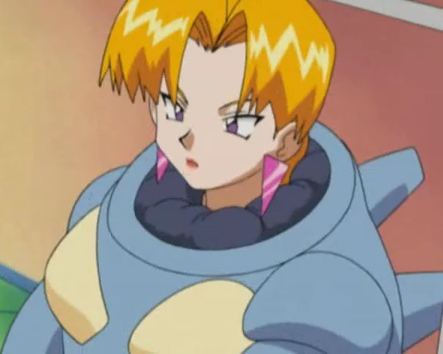  Yamato-san (Cassidy in the english dub) in Pokemon with some of her Nidoqueen disguise on (excluding the mask..),hopefully this still counts