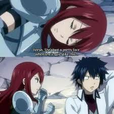 I think Gray does like Erza,based on the older episodes Gray has blushed multiple times because of Erza. 1.When they were Kids. 2.When Erza zei they used to bathe together. 3.That moment in the Galuna island i think? 4.When they were slept together.