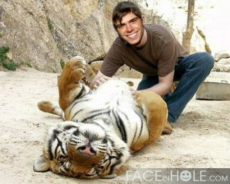  Matthew with a big cat, a tiger. :)