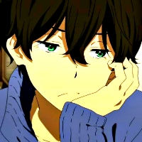  Mine's Oreki Houtarou from Hyouka. :D Because he's damn adorable. X3 To me anyway. ~