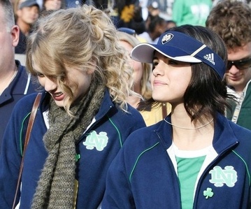  Tay and Sel at a Notre Dame game