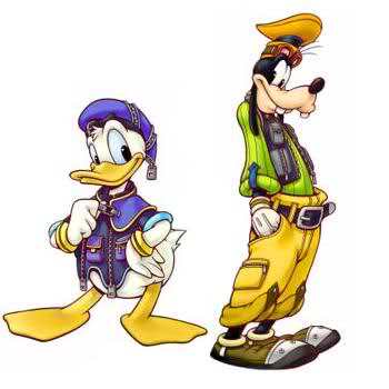 Donald and Goofy because they are tag team partners in Kingdom Hearts 1 & 2