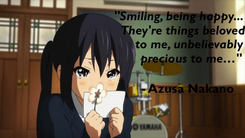 Another Azusa Nakano one. I made this picture from a quote from her song: "Watashi Wa Watashi No Michi Wo Iku".

There are also A LOT of Durarara!! ones that I love.