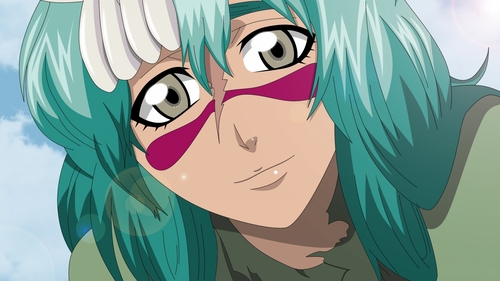  Neliel tu oderschvank (Bleach) She was once got hit da noitora on her head...after that she had amnesia.....and she git transformed into a child...but when she regain consciousness she transform back to adult and become deadly........heh eh ehhe