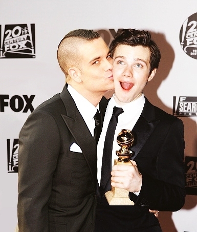  Mark Salling with Glee cast mate Chris Colfer