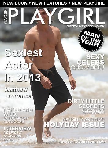  My Playgirl magazine with Matthew getting ready to 表示する me some naughty stuff!! Hehe!! :P