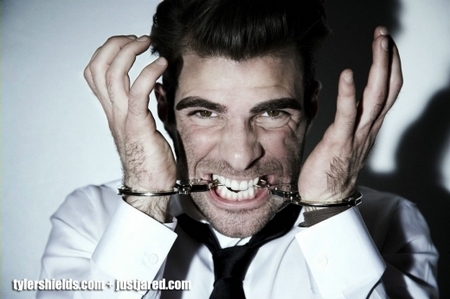  Zach with what appears to be metal handcuffs