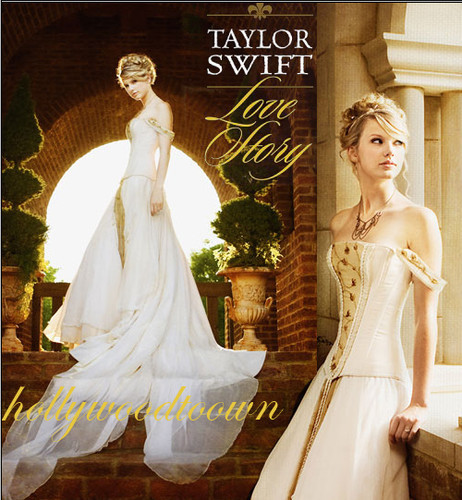 Taylor in a long dress from her Love Story video:)