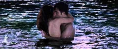  my gorgeous Robert and the beautiful Kristen Stewart in a scene from BD 1 as Edward&Bella in the water<3