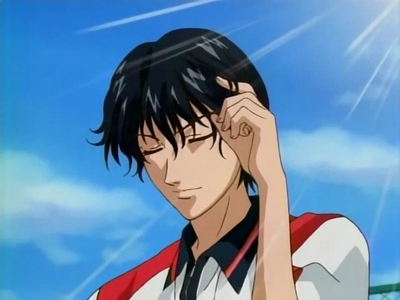  Mizuki Hajime from Prince of tênis has a habit of playing/twirling with his hair...