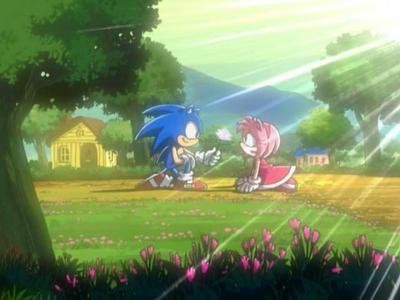  sonic probally does but there is no way i can prove of it in the tv montrer sonic x he does have l’amour feeling. Episode 52 in japanese amy was worried about sonic when he was gone and amy had a fight with him and a dit her feelings and she would wait for ever even if she was old to wait for sonic coming back, she just wanted sonic to say "i l’amour you" and he gets on a knee with a white rose in his hand but the creators muted his voice on purpose so there was no existing of him saying i l’amour you. the reason for this is because the creators wanted the fans to make there own predictions and to make it a topic for the fans to talk about also if sonic did say it it would ruin other sonic shows but if toi go to episode 69 japanese there amy retells the story (the editors make it say "there amy, i miss toi alot" when it should of a dit "there amy i l’amour toi alot") and amy is bringing him to l’amour everything she wouldn't do that unless sonic a dit i l’amour toi also sally and sonic is a good l’amour couple in the archie comics. It depends on witch one toi mean i know in the archie comics they have l’amour sonic and sally and they did get married ( i think) also the dropped sally and in sonic x sonic is the main male character and amy is the main female character so here is a pick of the episode sonic was going to say i l’amour toi but it was muted (p.s) it is a little weird that sonic would say that because sonic he is 15-16 and amy is 12 for sure but they change the ages all the time so maybe they are the same age