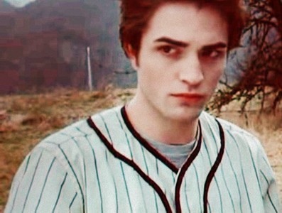  my sexy baby wearing a striped camisa in a scene from Twilight<3