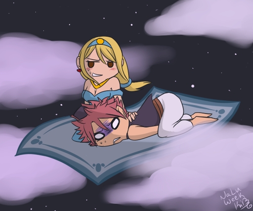  chanzo from Tumblr Nalu and the magic carpet(plus motion sickness)