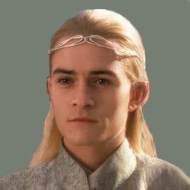 Orlando Bloom,as Legolas in Return of the King with a headdress on his head<3