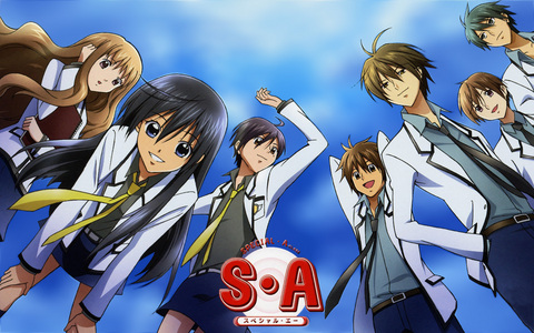 Special A:
http://en.wikipedia.org/wiki/S_%C2%B7_A:_Special_A

School Rumble:
http://en.wikipedia.org/wiki/School_Rumble

Ouran High School Host Club (but seriously, who HASN'T seen this :P):
http://en.wikipedia.org/wiki/Ouran_High_School_Host_Club

Angel Beats (has sad moments, but funny too XD):
http://en.wikipedia.org/wiki/Angel_Beats!

Clannad (NOT After Story!):
http://en.wikipedia.org/wiki/Clannad_(film)